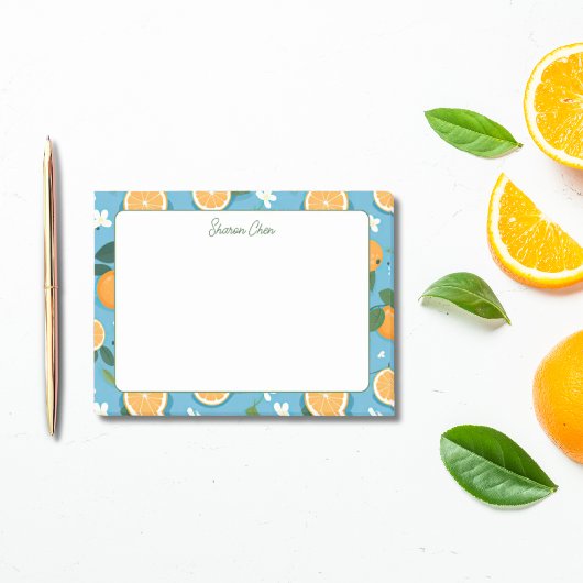 Post-it® Oranges d'été Nom personnalisé papeterie
