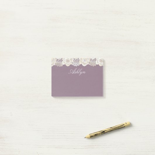 Post-it® Orchidée romantique violet floral (Sur un bureau)