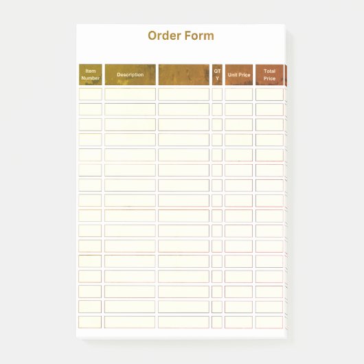 Post-it® order form post it note (Devant)