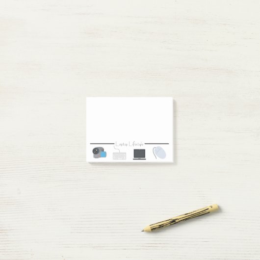 Post-it® Ordinateur portable mode de vie Emojis (Sur un bureau)