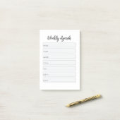 Post-it® Ordre hebdomadaire simple (Sur un bureau)