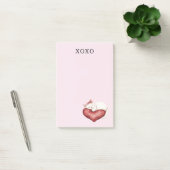 Post-it® Oreiller Chat Blanc Cœur Rouge (Bureau)
