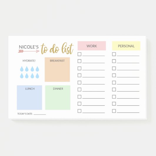 Post-it® Organisateur quotidien simple Pastel (Devant)