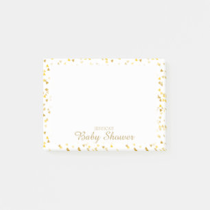 Post-it® Organiseur de Baby Shower Cœur Doré Personnalisé