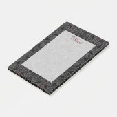 Post-it® Ornement Goth Grey avec crâne (Incliné)