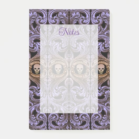 Post-it® Ornement Goth Purple Avec Crâne (Devant)