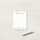 Post-it® Ornements coeurs gris crème chic (Sur un bureau)