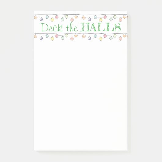 Post-it® Ornements d'aquarelle de Noël Deck the Halls (Devant)