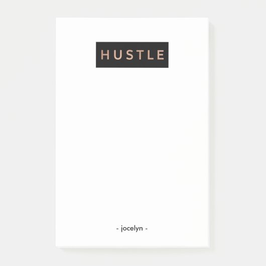 Post-it® Ostèle| Blanc noir et rose moderne (Devant)