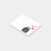 Post-it® Otter mignonne avec Coeurs d'Amour Rose (Incliné)