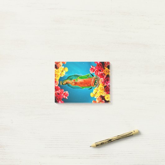 Post-it® Our Lady Guadalupe Pretty Post it Notes (Sur un bureau)