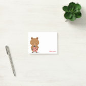 Post-it® Ours animal Monogramme Nom rose Enfants Notes post (Bureau)