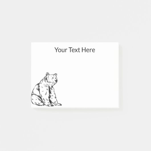 Post-it® Ours Assis Mignon (Devant)