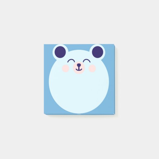 Post-it® ours bleu kawaii (Devant)