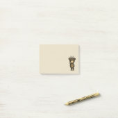 Post-it® Ours Brown mignon tenant une Fleur Jaune (Sur un bureau)