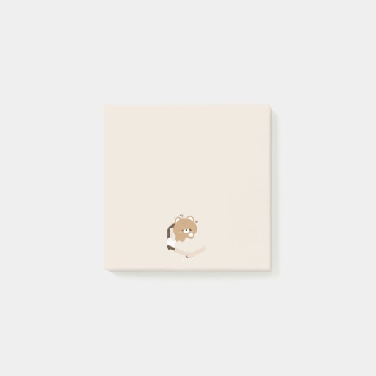 Post-it® Ours Brun Fatigué Mignon (Devant)