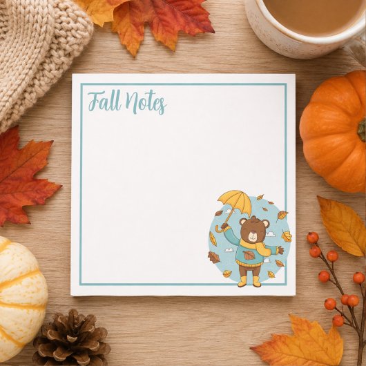Post-it® Ours d'automne aux feuilles