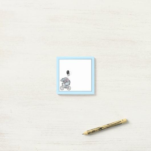 Post-it® Ours de bicyclette de ballon (Sur un bureau)