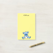 Post-it® ours de nounours bleu mignon (Sur un bureau)