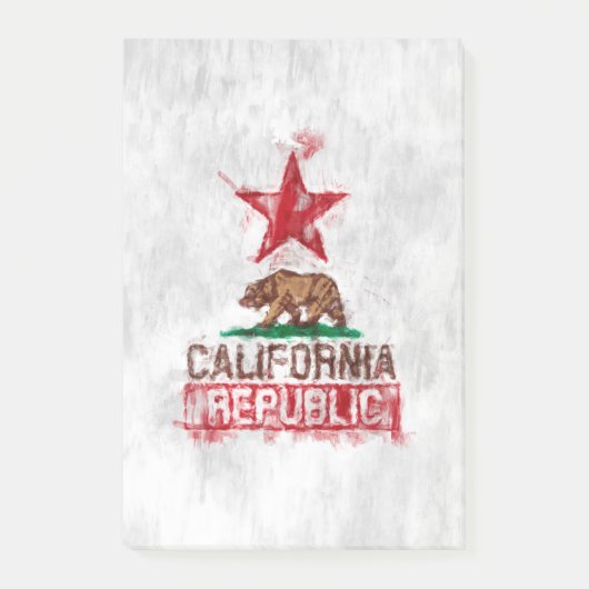 Post-it® Ours drapeau de Californie en style peint (Devant)