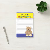 Post-it® Ours en peluche personnalisé Bar Mitzvah - Jaune B (Bureau)