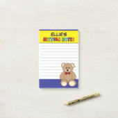 Post-it® Ours en peluche personnalisé Bar Mitzvah - Jaune B (Sur un bureau)