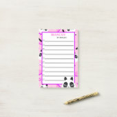 Post-it® Ours en peluche rose Peekaboo (Sur un bureau)