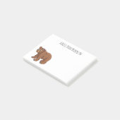 Post-it® Ours mignon avec dessin animé sur les fleurs (Incliné)