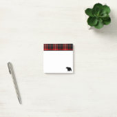 Post-it® Ours noir rouge plaid cabine (Bureau)