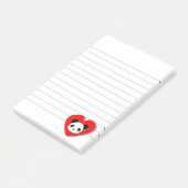 Post-it® Ours Panda Cute Et Carrosserie Rouge (Incliné)