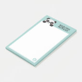 Post-it® Ours Panda Mignon Turquoise & Pattes Ajoutez Votre (Incliné)