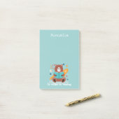 Post-it® Ours personnalisé avec livre  (Sur un bureau)