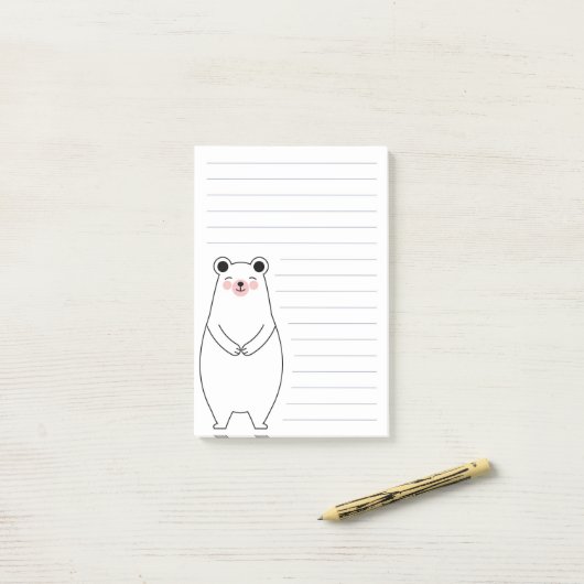 Post-it® Ours polaire (Sur un bureau)