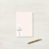 Post-it® Ours polaire - Laisser neiger - Noël mignon (Sur un bureau)