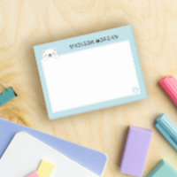 Ours Polaire Mignon Bleu & Pattes Ajoutez Votre No