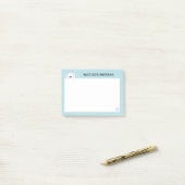 Post-it® Ours Polaire Mignon Bleu & Pattes Ajoutez Votre No (Sur un bureau)