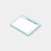 Post-it® Ours Polaire Mignon Bleu & Pattes Ajoutez Votre No (Incliné)