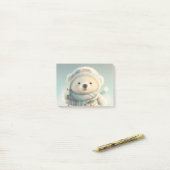 Post-it® Ours polaire mignon Ski Flocon de neige Wonderland (Sur un bureau)