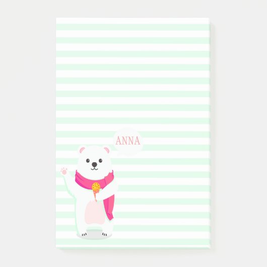 Post-it® Ours polaire mou | Notes postales personnalisées (Devant)