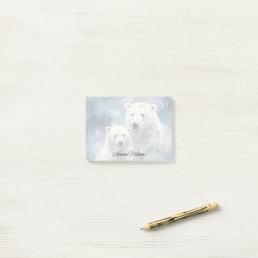 Post-it® Ours polaires (Sur un bureau)