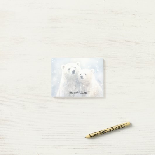 Post-it® Ours Polaires (Sur un bureau)