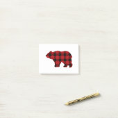 Post-it® Ours rouge et noir plat du pays (Sur un bureau)