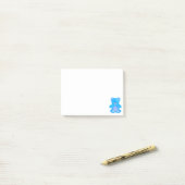 Post-it® Ourson bleu mignon personnalisé (Sur un bureau)