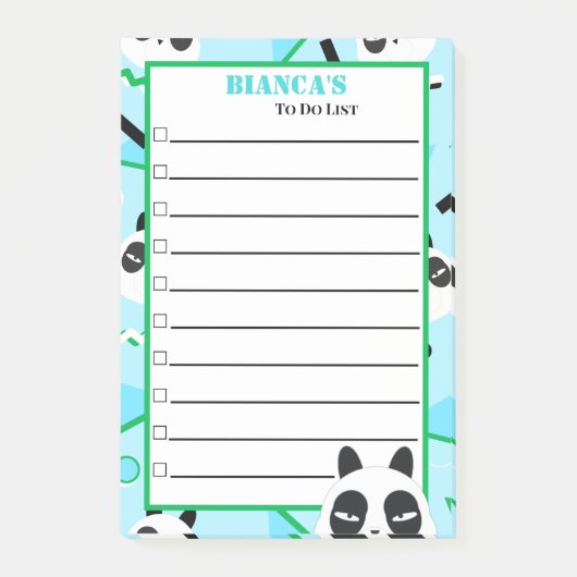 Post-it® Ourson panda bleu Peekaboo (Devant)