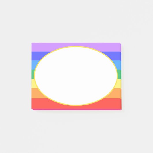 Post-it® Ovale blanc sur beau arc-en-ciel (Devant)