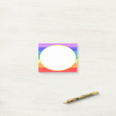 Post-it® Ovale blanc sur beau arc-en-ciel (Sur un bureau)