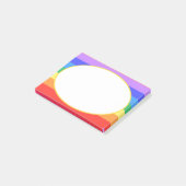 Post-it® Ovale blanc sur beau arc-en-ciel (Incliné)