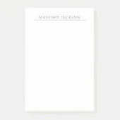 Post-it® Own Name Calligraphy Chic Plain Simple Black White (Devant)