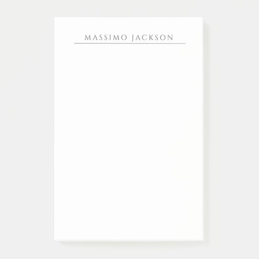 Post-it® Own Name Calligraphy Chic Plain Simple Black White (Devant)