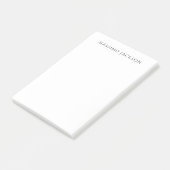 Post-it® Own Name Calligraphy Chic Plain Simple Black White (Incliné)